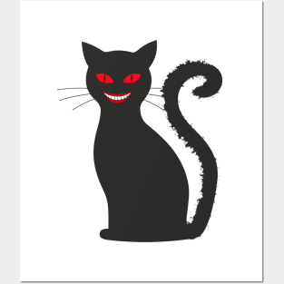 Creepy Smile Demon Cat Posters and Art